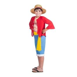 My Other Me Disfraz de Luffy con Sombrero, Chaqueta, Camiseta, Fajín y Pantalón para Niños de 10-12 Años