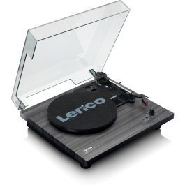 Lenco LS-10BK Tocadiscos con Altavoces Integrados, Semiautomático, 33/45 RPM, Negro/Madera