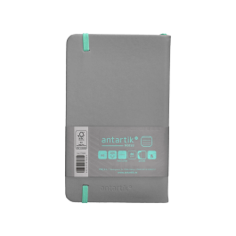 Antartik Cuaderno A6 Tapa Dura 100 Hojas Rayas Gris y Turquesa 80gr FSC