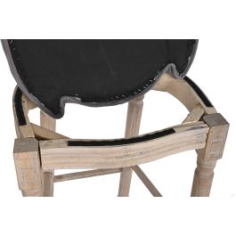 DKD Home Decor Taburete Tradicional Gris Oscuro Madera Abeto Lino 54 x 118 x 48 cm