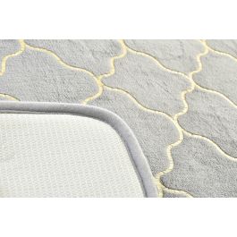 DKD Home Decor Alfombra Geometrical Glam de Poliester Blanco Dorado 60 x 40 cm (Pack 6 Unidades)