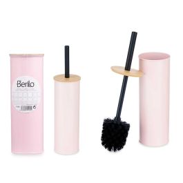 Escobillero Metal con Tapa de Bambú Rosa Berilo 9.5x27.2x9.5 cm (6 Unidades) Precio: 28.9500002. SKU: B16NXBBQAV