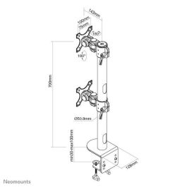 Neomounts FPMA-D960DVBLACKPLUS Soporte de Mesa Doble para Monitor 17-49" Curvo y Panorámico Negro