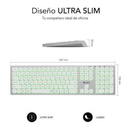 Subblim Teclado Bluetooth/2.4G Master SUBKB-3MIE300 Iluminado Ext P/B Español QWERTY Completo