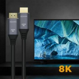 Aisens Cable HDMI V2.1 Premium 8K@60Hz 48Gbps 1.5M Gris-Negro Aisens Cable HDMI V2.1 Premium 8K@60Hz 48Gbps 1.5M Gris-Negro