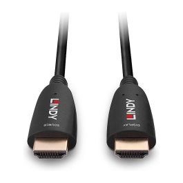 LINDY 38514 Cable HDMI de Fibra Óptica Híbrida 40m, HDMI 2.1, 8K@60Hz, 4K@120Hz, 48Gbps, Negro