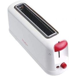Moulinex LS160111 Tostador de Pan Principio Ranura Extralarga 25cm, 1000W, 7 Niveles Tostado, Blanco con Bandeja Recogemigas