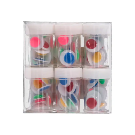 Liderpapel Ojos Blancos con Pupila de Colores Surtidos 18 mm Pack 108 Unidades