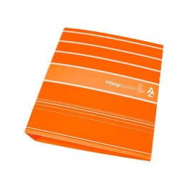 Archivador De Palanca Liderpap El A4 Filing System Forrado Sin Rado Lomo 80 mm Naranja Con Caja Y Compresor Metalico