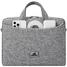 Rivacase 7921 Bandolera para Portátil Anvik 14" Gris Claro con Compartimento para Tablet y Bolsillos - Poliéster