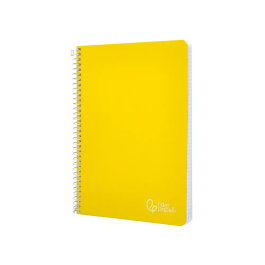Liderpapel Cuaderno Espiral A4 Witty Tapa Dura 80 Hojas 90gr Cuadro 4mm con Margen Color Amarillo