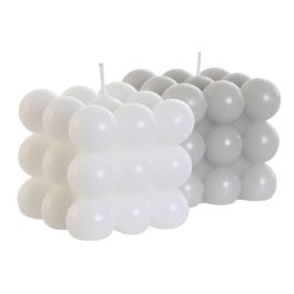 Vela Urban DKD Home Decor Gris Blanco 6 x 5 x 6 cm (12 Unidades)