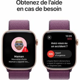Apple Watch Series 10 GPS 46mm Rose Gold Aluminium Case with Plum Sport Loop