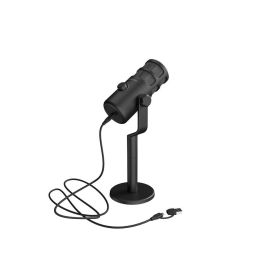 GENESIS Radium 350D Micrófono Dinámico USB para PC, ideal para Podcasts y Streaming, con Filtro Antipop Integrado y Control de Volumen Negro
