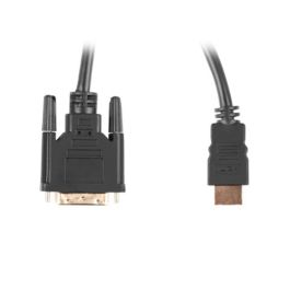 Lanberg CA-HDDV-20CU-0018-BK Cable HDMI a DVI 4K 1.8m Conectores Chapados en Oro Negro Dual Link