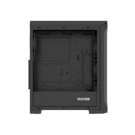 Genesis Irid 505F Caja Gaming Midi Tower ATX/Micro-ATX/Mini-ITX con 5 Ventiladores Preinstalados, Panel Lateral Cristal Templado Negro