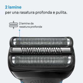 Braun Afeitadora Eléctrica Serie 3 BRA8700216735667 Azul/Negra - 30 min Batería, Carga Rápida 5 min