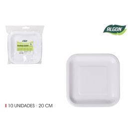 Set de 10 platos cuadrados de cartón natural 20 cm Algon (36 Cajas) Precio: 19.49999942. SKU: B1GZ952M2D