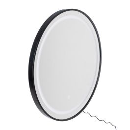 Espejo con Luz Led Negro Decoración 60 X 3 X 60 cm