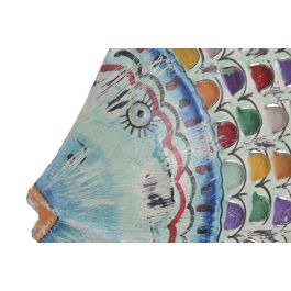 DKD Home Decor Decoración Pared Mediterráneo Azul Multicolor Hierro Pez 37 x 7 x 33 cm (2 Unidades)