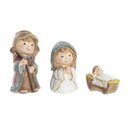 Nacimiento Navidad Tradicional DKD Home Decor Marron Azul 4.9 x 10.2 x 5.3 cm Set de 3 (4 Unidades)