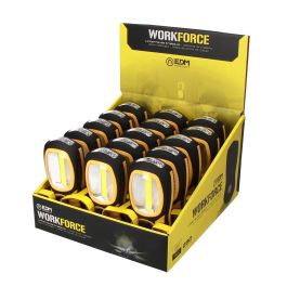 Edm Linterna LED XL Doble Función con Gancho e Imán 3xAAA (Pilas Incluidas) Amarillo/Negro