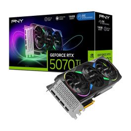 PNY RTX 5070Ti 16GB GDDR7 Tarjeta Gráfica con 3 Ventiladores y Refrigeración Activa