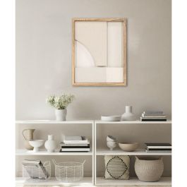 DKD Home Decor Cuadro Scandi LED Moderno Beige Blanco Natural 50x40 cm (2 Unidades)