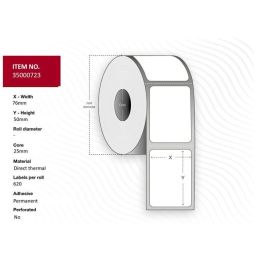 Capture Label 76 x 50 - Core 25. White. Eco. DT. Permanent. 620 labels per roll. 4 rolls per box. Black Mark Precio: 52.89000024. SKU: B18DVDZREX