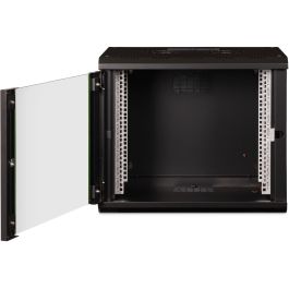 Digitus Carcasa de pared Unique 9U 600x450mm con cerradura y paneles laterales, IP20, Negro