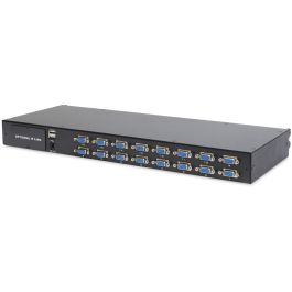 Digitus Consola KVM con TFT 19" 1U, 16 Puertos, Teclado Alemán QWERTZ, Panel Táctil, Resolución 1366x768, VGA Negro