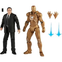 HASBRO Blister 2 figuras Happy Hogan & Iron Man Mark XXI Iron Man 3 The Infinity Saga Marvel 15cm Articuladas con Accesorios