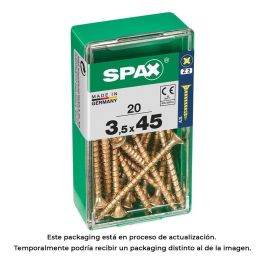 Spax 4081020350451 Tornillo Madera Cabeza Plana Rosca Completa Ranura Cruz Z2 4CUT Yellox 3,5x45mm Caja 20 Unidades Precio: 2.8900003. SKU: S7913879