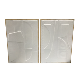 DKD Home Decor Decoracion Pared Scandi Blanco Dorado Metal Abstracto 72.7 x 100.5 x 2.5 cm (2 Unidades) Precio: 78.49999993. SKU: B16FHNS5DB