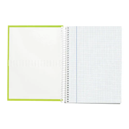 Liderpapel Cuaderno Espiral A4 Crafty Tapa Forrada 80 Hojas 90gr Cuadro 4mm con Margen Color Verde