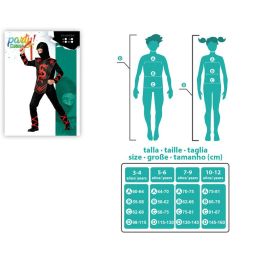 Disfraz Ninja Niño Infantil Negro Y Rojo 10-12 Años