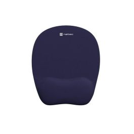 NATEC CHIPMUNK Alfombrilla Ratón Ergonómica con Reposamuñecas Antideslizante de Tela y Espuma de Memoria Azul Oscuro 235x195 mm