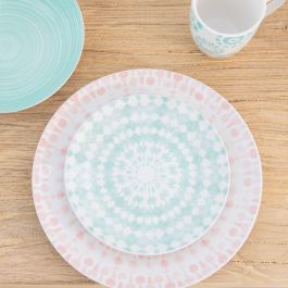 Plato Llano Rosa-Blanco Porcelana 27 X 27 X 2,50 cm