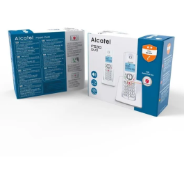 Alcatel F530 duo Teléfono Inalámbrico Gris sin Contestador Automático Manos Libres 50 Contactos 2 Auriculares