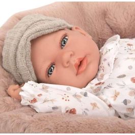 Muñecas Arias Muñeca Elegance Andie Gris con Cojín de Lactancia, Incluye Chupete (Muñeco de Peso) 40 cm