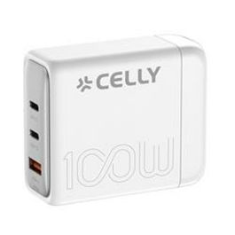 Cargador de Pared Celly PS3GAN100WWH Blanco 100 W Cargador de Pared Celly PS3GAN100WWH Blanco 100 W