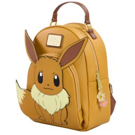 Loungefly Mochila Eevee Pokémon de Piel Vegana con Tirantes Ajustables y Bolsillo Delantero 21,5x27,9x10,1cm