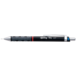 Rotring Portaminas Tikky 0.7mm Negro con Empuñadura de Goma para Comodidad y Precisión