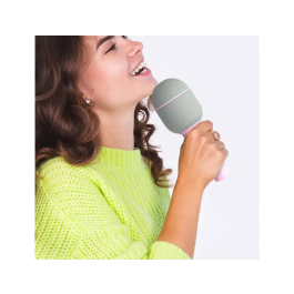 Wondee Micrófono Karaoke Mob Altavoz Marshmallow Portátil Inalámbrico con Efectos de Sonido y Bolsa de Algodón Reciclado