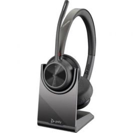 Poly 77Z32AA Auriculares Inalámbricos Voyager 4320-M para Microsoft Teams, con Micrófono, Bluetooth, Adaptador BT700, Base de Carga Negros