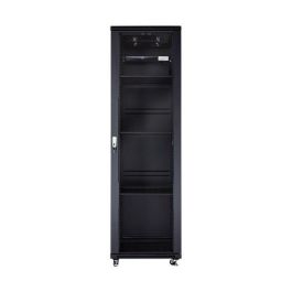 MicroConnect Armario rack de 19" 42HU, Ancho 600mm, Fondo 600mm, Negro - Chapa de acero con puerta de cristal templado