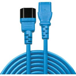 Lindy Cable Extensión Alimentación IEC C14 a C13, 0.5m Azul, Conectores Moldeados, para PC Monitor SAI Servidor Rack VDE