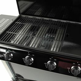 Grill Garden Barbacoa Gas 4 Quemadores, Superficie 76x41 cm, Parrilla Plancha, Encendido Piezoeléctrico, Tapa y Funda Protectora, Ruedas