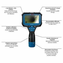 Bosch Professional 0601241500 Cámara de Inspección GIC 12V-4-23 C Alimentada por Batería