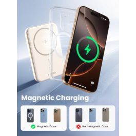 UGREEN 25207 Batería Externa 5000 mAh Cargador Inalámbrico Magnético PD15W USB-C Negro